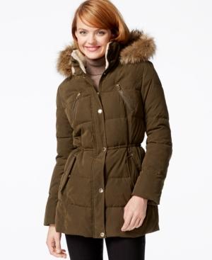 Nautica Faux-fur-trim Microfiber Parka