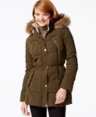 Nautica Faux-fur-trim Microfiber Parka