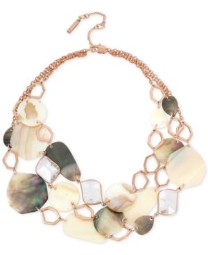 Kenneth Cole New York Rose Gold-tone Multi-shell & Stone Statement Necklace