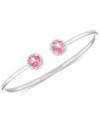 Pink Topaz Flexible Bangle Bracelet (3-1/5 Ct. T.w.) In Sterling Silver