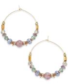 Inc International Concepts Gold-tone Beaded Gypsy Hoop Earrings, Only At Macy's