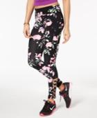 Material Girl Active Juniors' Spring Bloom Caged Leggings, Created For Macy's