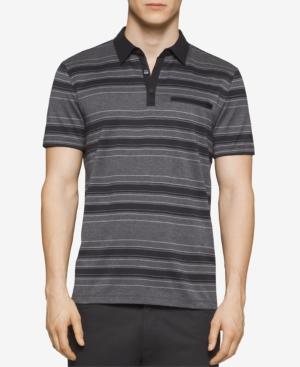 Calvin Klein Men's Slim-fit Mercerized Auto Stripe Polo