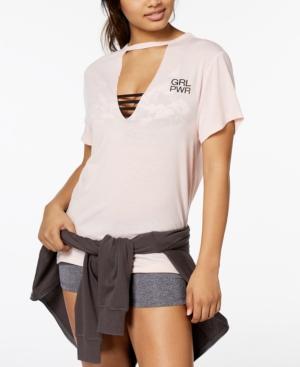 Material Girl Active Juniors' Girl Power Cutout Graphic T-shirt, Created For Macy's