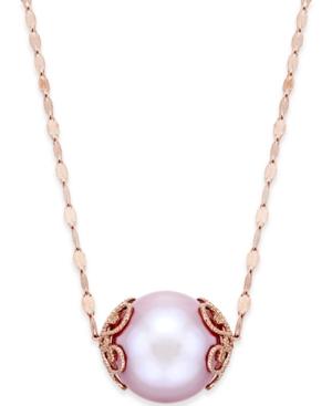 Pink Windsor Pearl (13mm) Pendant Necklace In 14k Rose Gold