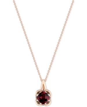 Le Vian Chocolatier Rhodolite Garnet (1-1/6 Ct. T.w.) And Diamond Accent Pendant Necklace In 14k Rose Gold