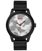 Hugo Men's #move Black Ion-plated Stainless Steel Mesh Bracelet Watch 42mm