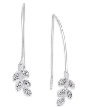 Inc International Concepts Silver-tone Pave Leaf Drop Earrings, Only At Macy's