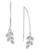 Inc International Concepts Silver-tone Pave Leaf Drop Earrings, Only At Macy's