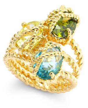 Charter Club Gold-tone Three Stone-wrapped Twisted Ring