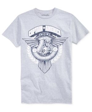Mighty Fine Men's Captain America Winged Seal Graphic-print T-shirt