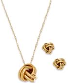 Love Knot Jewelry Set In 10k Gold