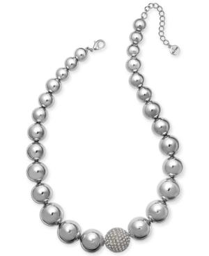 Alfani Silver-tone Crystal Accent Bubble Statement Necklace, 17 + 2 Extender, Created For Macy's