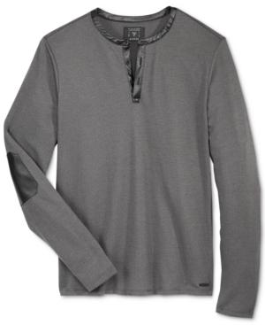 Guess Men's Herringbone Henley Shirt
