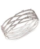 Carolee Silver-tone Pave Openwork Cuff Bracelet