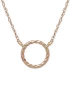 Textured Circle Pendant Necklace In 10k Gold