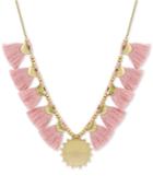 Lucky Brand Gold-tone Pink Fringe Statement Necklace, 19 + 2 Extender