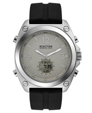 Kenneth Cole Reaction Men's Analog-digital Sport Black Silicone Strap Watch 46mm