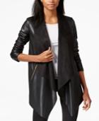 Bar Iii Faux-leather Flyway Topper Jacket, Only At Macy's