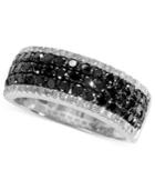 Caviar By Effy Black (1 Ct. T.w.) And White Diamond (1/5 Ct. T.w.) Band In 14k White Gold