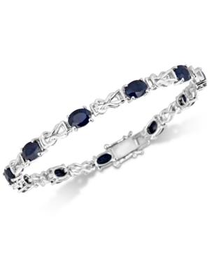 Sapphire & Diamond Accent Open Link Bracelet (11 Ct. T.w.) In Sterling Silver