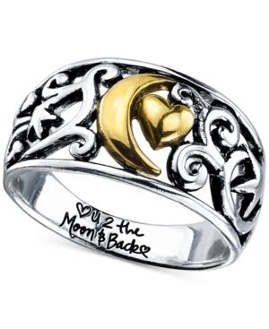 Unwritten Two-tone Moon Message Ring In Sterling Silver