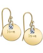 2028 14k Gold-plated Crystal-accent Love Drop Earrings