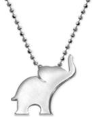 Little Luck By Alex Woo Elephant Pendant Necklace In Sterling Silver