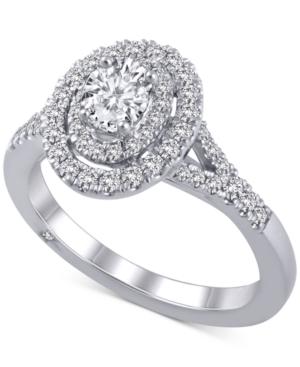 Diamond Oval Halo Ring (1 Ct. T.w.) In 18k White Gold
