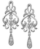 Wrapped In Love Diamond Fancy Drop Earrings In 14k White Gold (1 Ct. T.w.), Created For Macy's