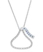 Sterling Silver Diamond Cutout Hershey Kiss Pendant Necklace (1/6 Ct. T.w.)