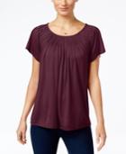 Style & Co Pleated-neck Top, Created For Macy's