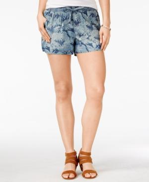 Rewash Juniors' Printed Drawstring-waist Beach Shorts