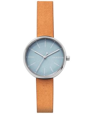 Skagen Women's Signature Tan Leather Strap Watch 30mm Skw2620