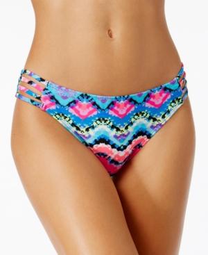 California Waves Rainbow Radio Strappy Bikini Bottoms Women's Swimsuit