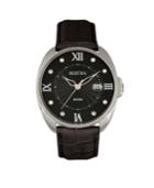 Bertha Quartz Amelia Collection Black Leather Watch 38mm