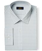 Club Room Estate Wrinkle Resistant Tan And Blue Gingham Dress Shirt, Only At Macy's