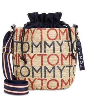 Tommy Hilfiger Camden Printed Logo Straw Medium Crossbody