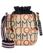Tommy Hilfiger Camden Printed Logo Straw Medium Crossbody