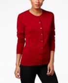 Karen Scott Textured-dot Cardigan, Only At Macy's