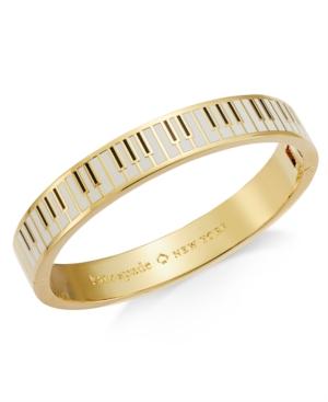 Kate Spade New York Gold-tone And Enamel Piano Hinged Bangle Bracelet