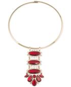 Carolee Gold-tone Large Red Stone Statement Necklace