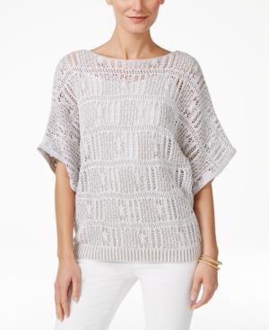 Jeanne Pierre Open-knit Marled Sweater