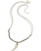Thalia Sodi Gold-tone And Imitation Suede Crystal Horn Pendant Necklace, Only At Macy's