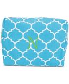 Cathy's Concepts Personalized Light Blue Moroccan Lattice Cosmetic Bag