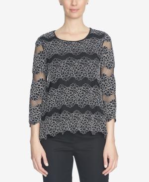 Cece Two-tone Lace Swing Top