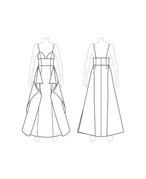 Customize: Remove Front Skirt Slit - Fame And Partners Ruffled Dress With Full Skirt