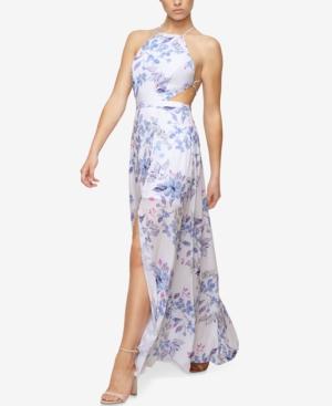 Fame And Partners Halter Dress With Single Slit Skirt