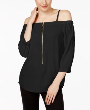 Calvin Klein Off-the-shoulder Zip-front Top