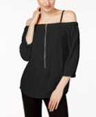 Calvin Klein Off-the-shoulder Zip-front Top
